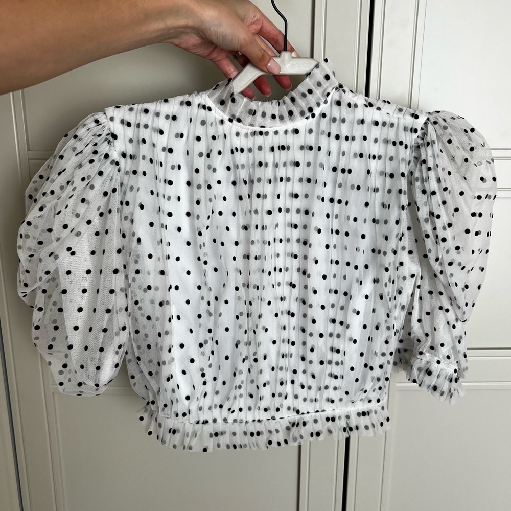 Majorelle polka dot top XS